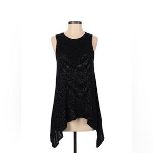 Knox Rose Women Top Size M Black Crochet Lace Sleeveless Tank Shark bite Boho